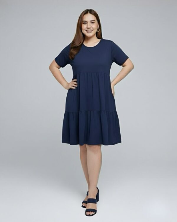 Vestido Mini Tipo Babydoll con Volante Inferior